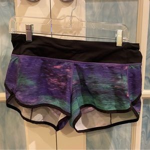Lululemon speed up short in purple and green